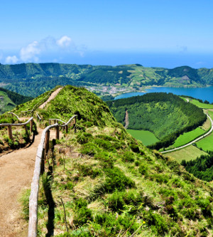 Ponta Delgada Airport Terminal, with airplane landing and passengers exiting the airport, symbolizing travel to Azores