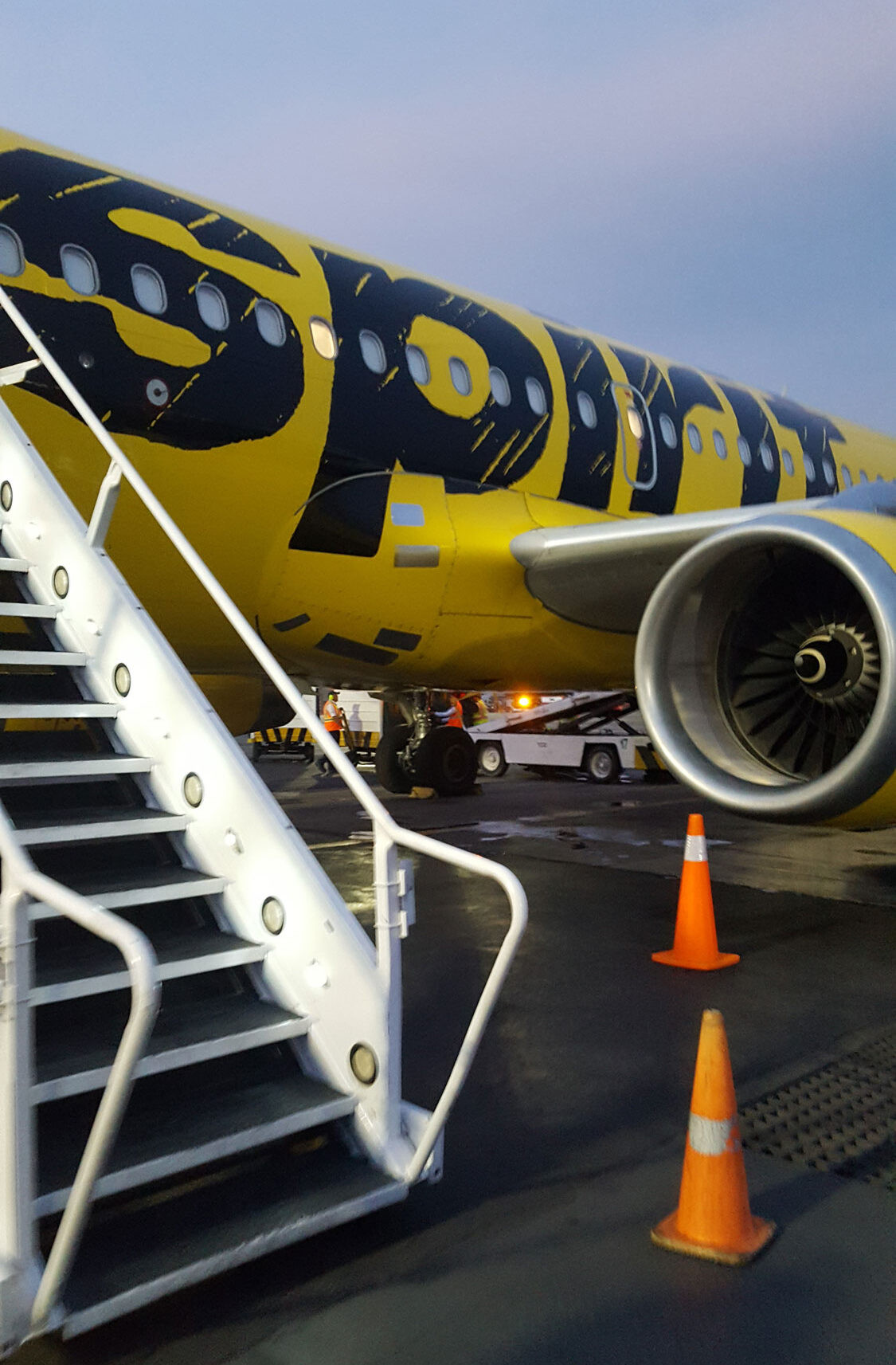 A Spirit flight at Rafael Núñez International Airport in Cartagena, Colombia
