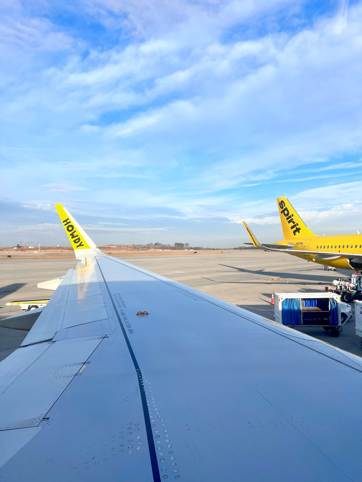 Spirit Airlines tail on an airplane