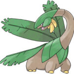 Tropius flying with Ash