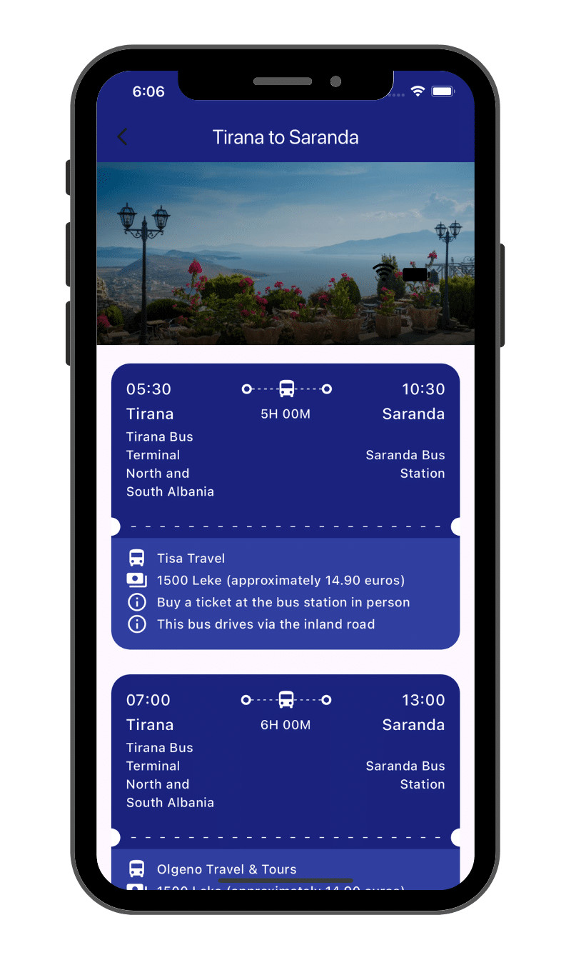 Albania Bus Timetable App