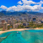 Aerial shot of Waikiki Beach