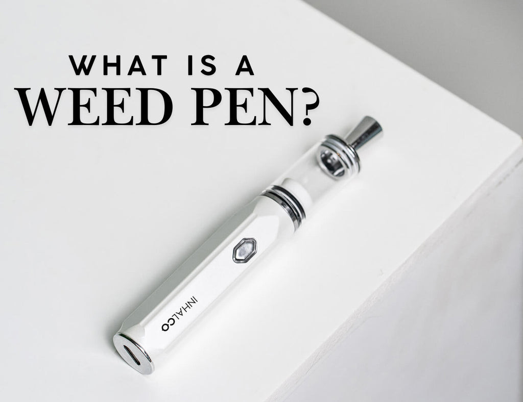 Close-up of a disassembled weed pen showing its components