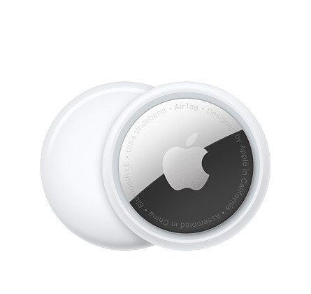 Apple AirTag attached to luggage
