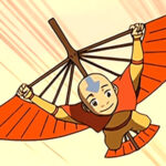 Aang on his glider in Avatar: The Last Airbender