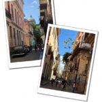 Streets of Havana in Cuba with people and vintage cars