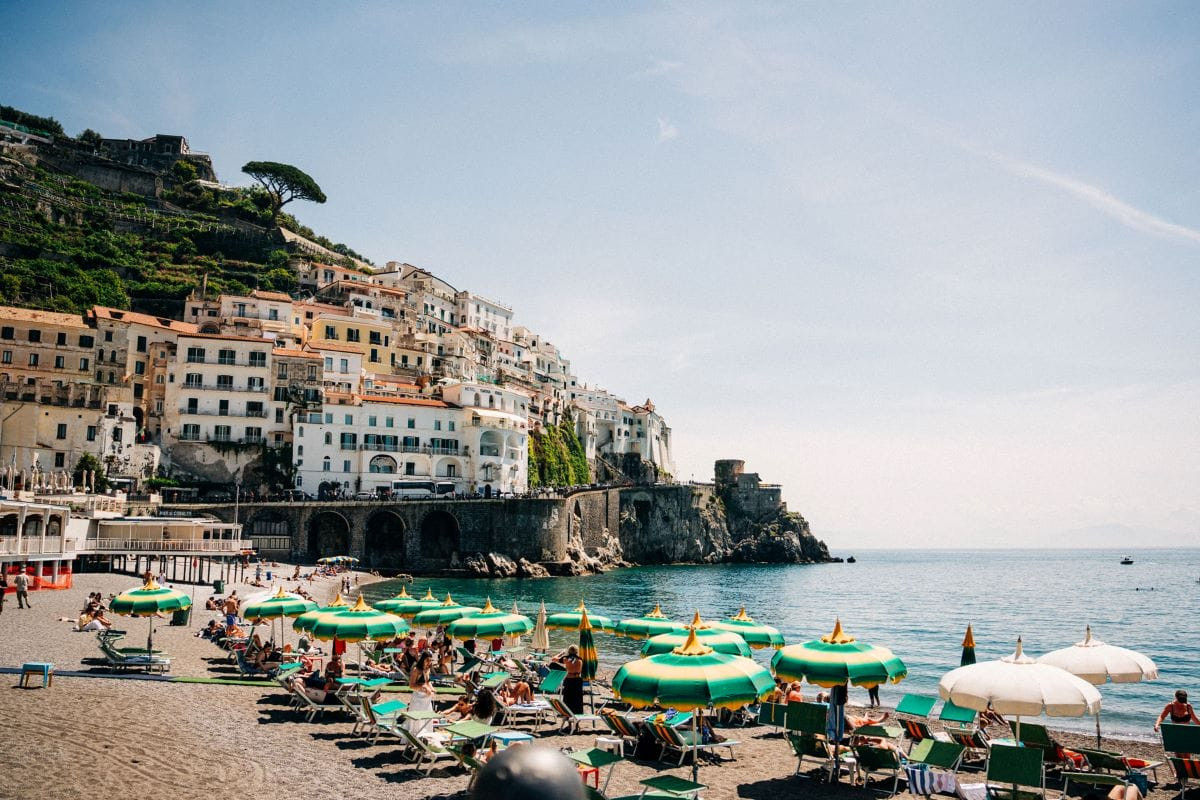 Colorful houses dot the Amalfi Coast